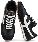 LUCKY STEP Women's Fashion Sneakers - Casual Retro Running Shoes - Non Slip Lightweight Trendy Comfortable Walking Footwear