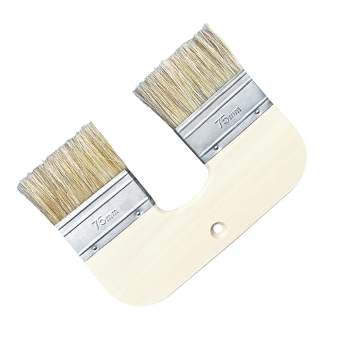 3-Inch Natural Bristle Limewash Brush U-Shaped Double Bristle for Limewash on Brick & Interior Walls (3 inch)