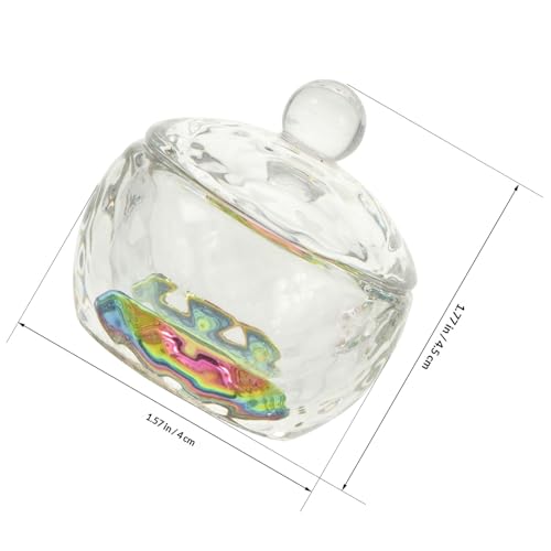 Vasos de cristal para uñas 2 unidades con tapa para manicura miniatura 2
