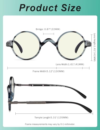 Image of Eyekepper Reading Glasses for Women Men, Blue Light Readers Round | Womens Circle Computer Cheaters, Mens Ladies UV /Bluelight Blocking Reader Eyeglasses,All-Day Comfort Spring Hinges for Screen
