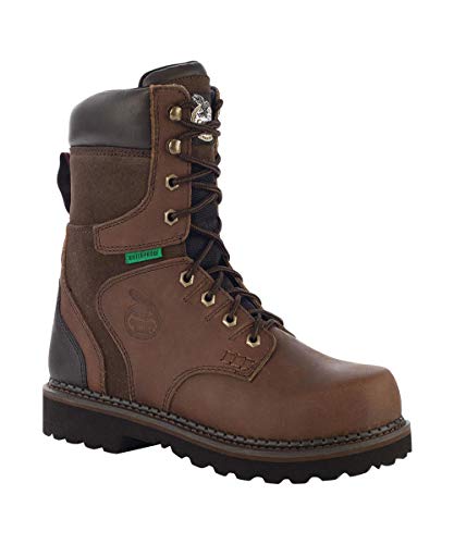 Georgia Boot G9334-8.5 Wide Brookville Steel Toe Waterproof Work Boot, 8.5 Wide, Brown