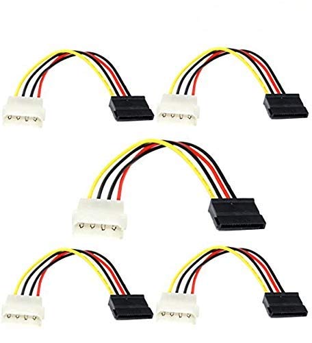 Wizzo (Pack of 5 Pieces 15 cm 4 Pin Molex to SATA Power Cable Adapter for Internal Hard Disk Drive, HDD, SSD & DVD Writer (B08GSTB38R) Amazon Price History, Amazon Price Tracker