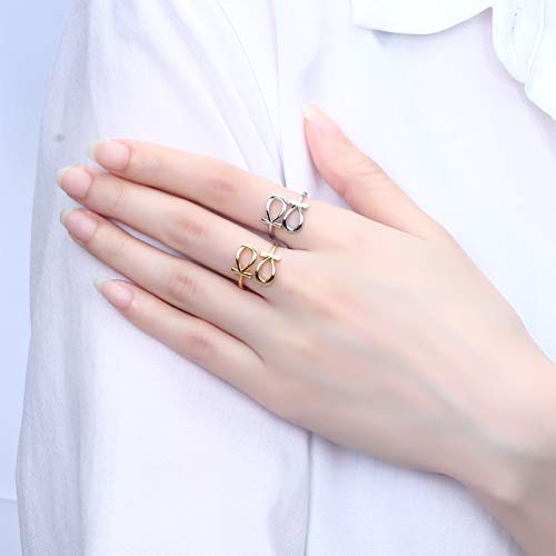 Jewmon Adjustable Egyptian Ankh Ring for Women Gold Plated Over 925 Sterling Silver Ankh Cross Ring Ancient Ankh Key of Life Open Band Ring Protection Symbol Amulet Jewelry Christmas Gifts for Women4