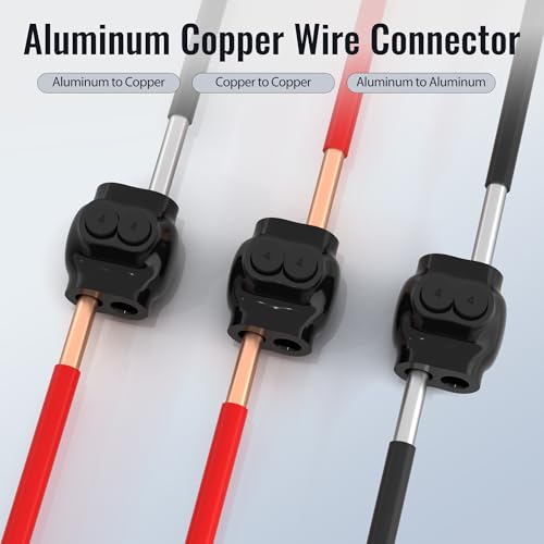 Image of RVBOATPAT 6 Pack Insulated Multi Tap Connector 2 Port 4-14AWG Aluminum Wire Connector Splice Electrical Power Connector Dual Entry 5 /32 inch Allen Hex