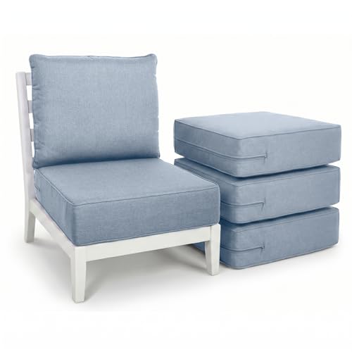 Image of Luxury Outdoor Seat Cushion Set 4-24 x 24 x 6 Inch Outdoor Chair Cushions with Water Resistant & Removable Cover Outdoor Cushions for Patio Furniture Chair Sofa Couch
