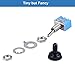 DMWD 10pcs Mini Latching Toggle Switch 2 Pins 2 Positions SPST On-Off Miniature Toggle Switch AC 6A/125V with Waterproof Cap for Car Boat Industrial (Blue Shell)