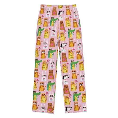 ZZXXB Cool Dog Bunny Boys Long Pants Soft Trousers Elastic Waist Kids Lounge Bottoms with Pockets S-XL