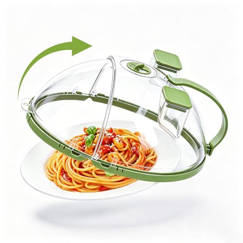 UFORU 10-Inch Foldable Microwave Splatter Cover for Food with Water Steamer