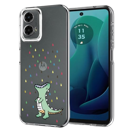 Unov Case for Moto G 5G / G Play 5G 2024, Rainbow Dinosaur