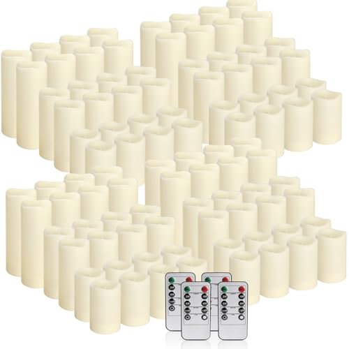 Image of 96 Packs Flameless Led Candles, Battery Candles,Simulate Flame,Waterproof Outdoor Indoor Candles -Key Remotes and Cycling 24 Hours Timer for Wedding,Halloween,