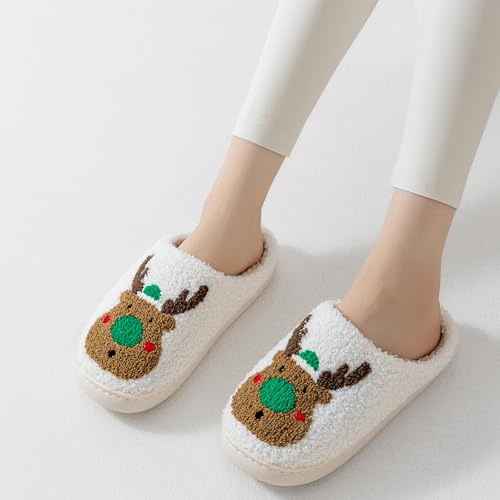 Christmas Slippers For Women Soft Warm Plush Fuzzy Slippers Indoor Memory Foam Slippers Cozy Fluffy Home Slippers for Winter4