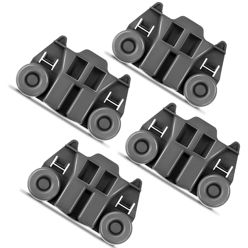 UPGRADED W10195417 WPW10195417 Dishwasher Wheels Lower Rack Fit for Ken-more Whirl-pool Kitchen-aid Dishwasher Parts Replace 1872128 AP6016764 PS11750057 AP4538395 by AMI PARTS [4 Packs]