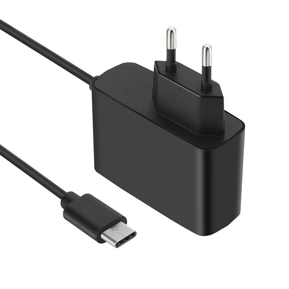 REY Cargador USB Tipo C para Nintendo Switch, Adaptador Corriente AC Muy Potente de 2.4A, Cargador de Pared, Carga rápida, 1,5m, Negro