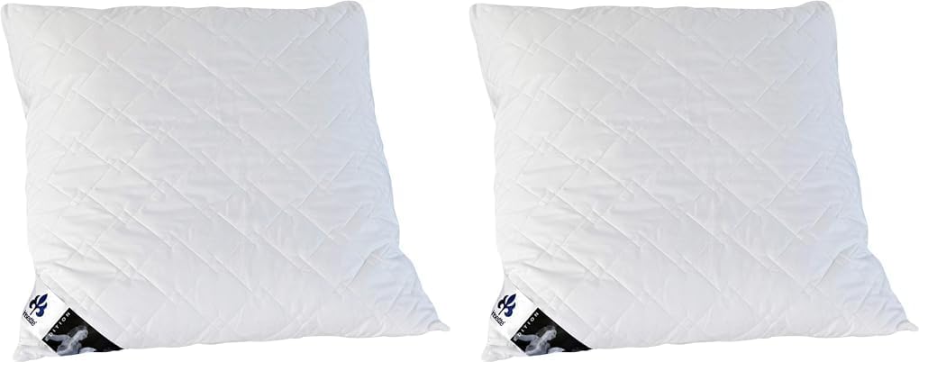 Irisette Edition Kopfkissen - Produziert in Deutschland - Kopfkissen mit abnehmbarem Bezug aus weicher Microfaser, 80 x 80 cm, Öko-Tex Zertifiziert (Packung mit 2)