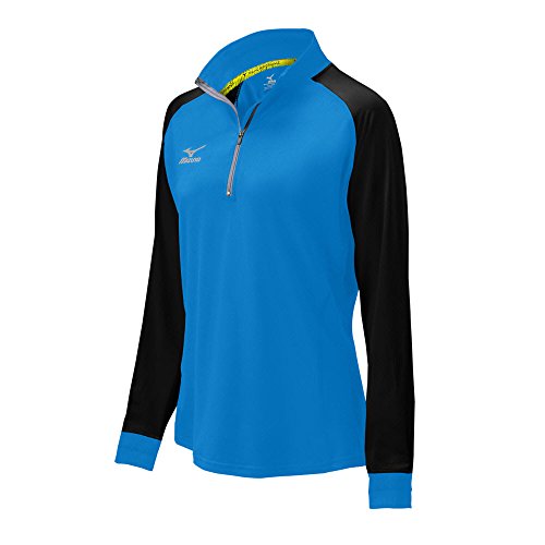 Mizuno Women's Elite 9 Prime 1/2 Zip Jacket, Diva Blue/Black, Large