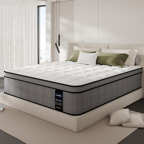 LETMOON [Upgrade Twin XL Mattress| 12inch Hybrid Twin Mattress with Memory Foam&Pocket Spring| Motion Isolation| Reinforced Edges| Targeted Back Support| No Fiberglass| Ideal for Side & Back Sleepers