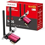 Mercusys MA86XE Bluetooth 5.2 PCIe Adapter, AXE5400 Tri-Band WiFi 6E, Two Antennas, PCIe WiFi Card, OFDMA, MU-MIMO,Low Latency, WiFi 6 Chipset, Latest WPA3, Supports Windows 10/11(64bit)