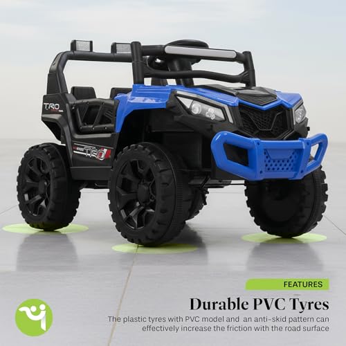 Image of Baybee Terrago Battery Operated Jeep for Kids, Ride on Toy Baby Car with Light & Music, Dual Mode Kid Jeep Battery Car, Rechargeable Electric Jeep Car for Kids to Drive 3 to 8 Years Boy Girl (Blue)