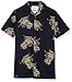 28 Palms Men's Standard-fit 100% Cotton Hawaiian Shirt, Black Pineapple, Medium
