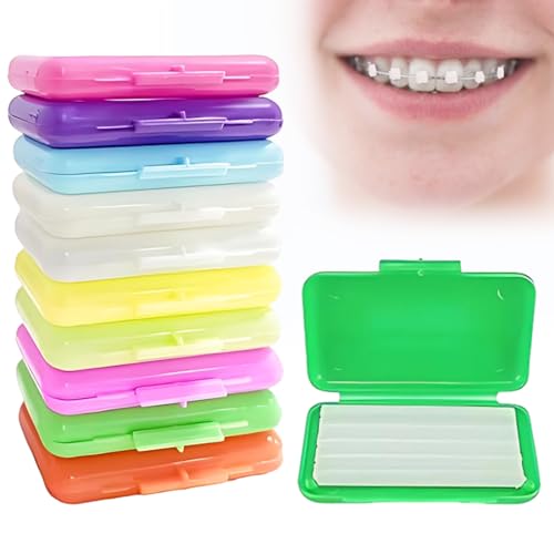 Cera De Protección Ortodóntica, 10 Piezas Cera Ortodoncia, Cera Brackets, Cera Dental para Ortodoncia, Cera Dientes para Ortodoncia Brace Wearer para Aliviar la Irritación y el Dolor(10 sabores)