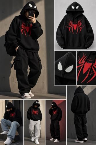 Buy Moonshine Unisex Adult Cotton Spider Cap Printed Purple Hoodie | Stylish and Trending Graphic Pullover Sweatshirt for Men (Medium) at Amazon.in - Image 5