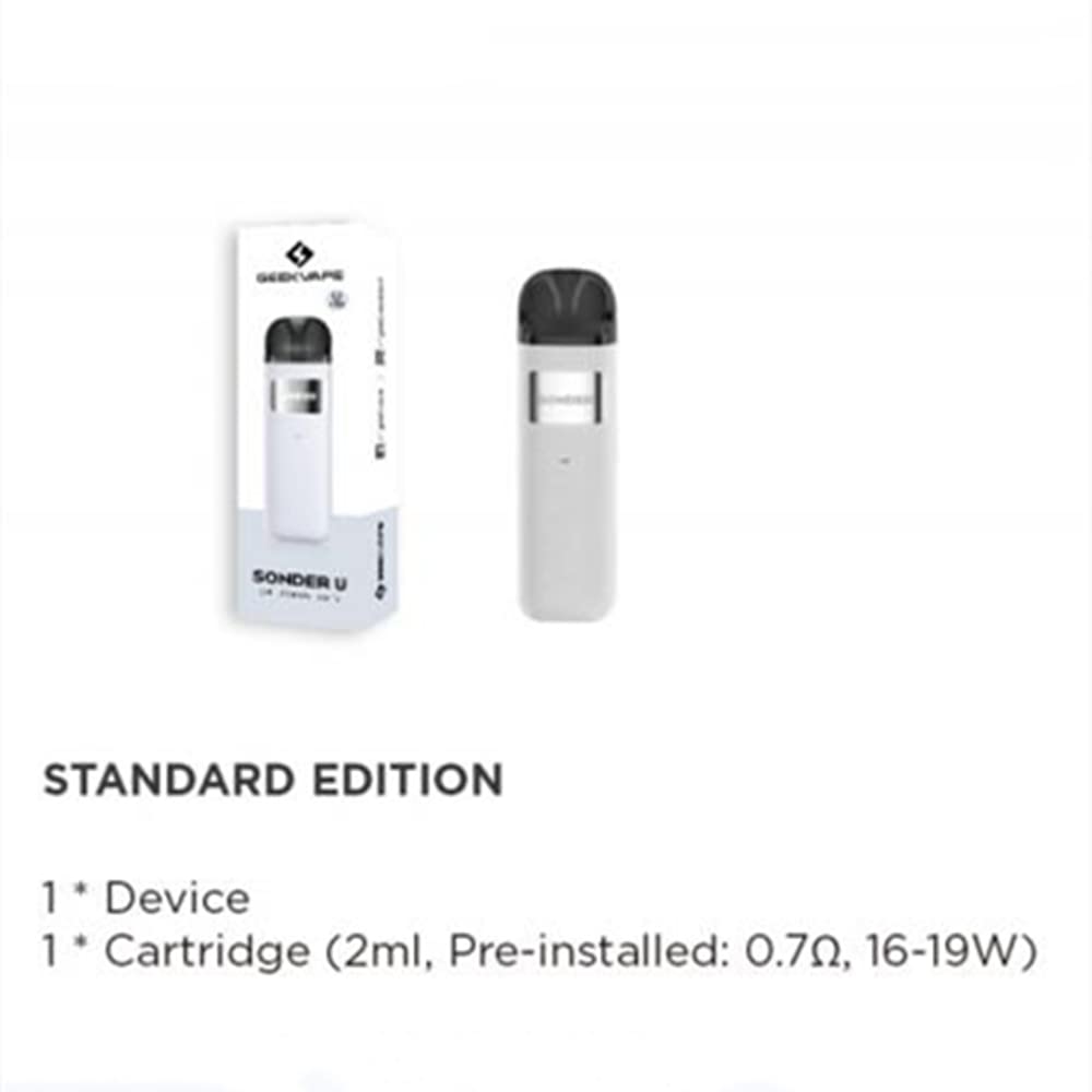 Geek'Vape Kit Sonder U 20W 1000mAh Batterie 2ml Cartouche Sonder U Auto  Draw MTL/DTL Vaporisateur Cigarette lectronique Vaporizer Vapeur(Blanc) -  Sans Nicotine Ni Tabac : Amazon.fr: High-Tech