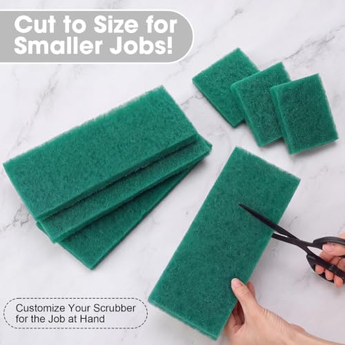 Image of Eccliy 40 Pcs Non Scratch Scrubbing Pad Reusable Kitchen Dish Scrubber Scouring Sponge Pads Multi Purpose for Kitchen Household Cleaning Supplies, 10 x 4 Inch (Green)