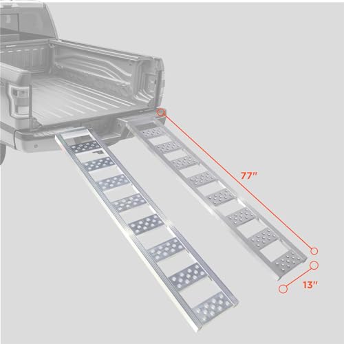 Rampas de carga de aluminio 77 in L x 13 in W, par resistente 1250 lbs miniatura 2