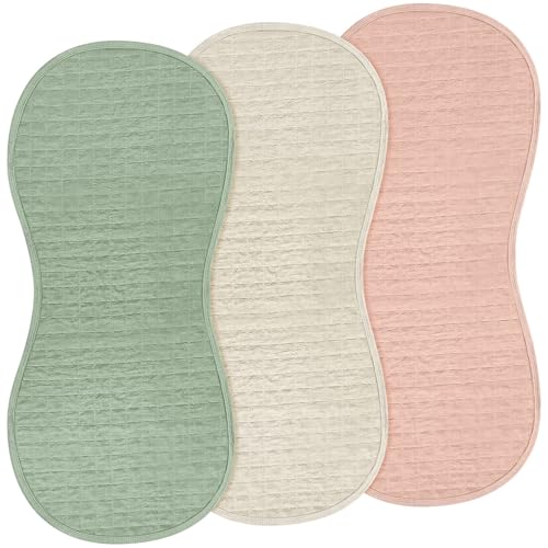 Image of Hahafelt 3 Pcs Changing Pad Liners Fits in Peanut Shape Changing Pad Waterproof Diaper Mats Organic Cotton Peanut Mats are Warm on a Baby's Back, Washable Reusable(Fresh Style,Green)