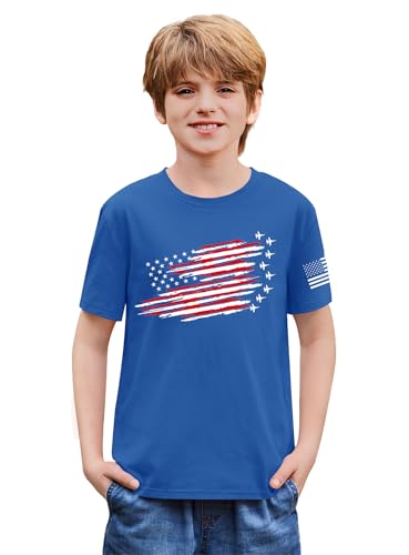 Image of BesserBay Unisex Kids July 4th Amarican Flag Top Patriotic Funny T-Shirt 6-14 Years