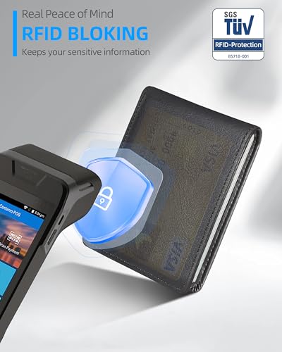 Image of Wallet for Men, Built-in Bluetooth Tracker with Apple Find My (iOS Only), RFID Blocking Bifold Mens Air Tag Wallet with GPS Tracker, Rechargeable Wallets Finder, Gift for Him, Midnight Black