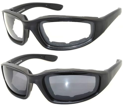 Image of OWL Motorcycle Riding Sport Sunglasses Assorted Color Multipacks, Unisex Foam Padded Wind Blocking Glasses UV400 Protection