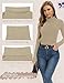 DDOBB 3 Pack Turtlenecks Long Sleeve Shirts for Women Black Base Layer Tops Winter Clothes Large Black/White/Beige