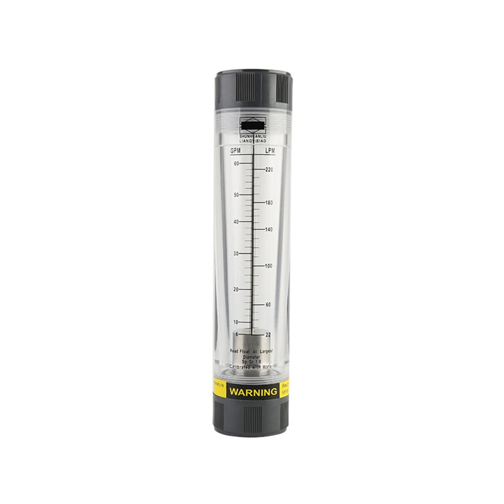 Caudalímetro líquido tipo tubo, 6-60 GPM y 20-240 LPM Rotámetro de agua de alta precisión para análisis La tasa de líquido medio, LZM-40G (rosca interna de 1-1/2 pulgadas)