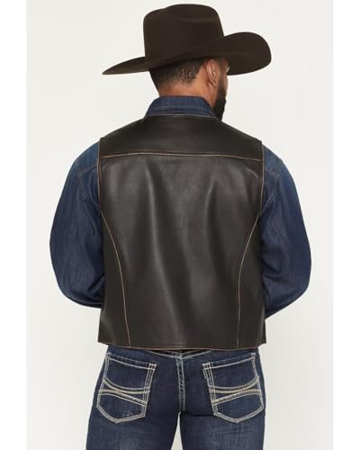 ORBITRAY Men’s Slim Fit Suit Vest Waistcoat with Pockets Wedding Prom Casual Tuxedo Cowboy Faux Leather Vest for Men3