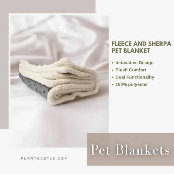 Image of Blanket for Dog & Cat 100% Polyester Warm Comfortable pet Blanket (Large, Dusty Blue)