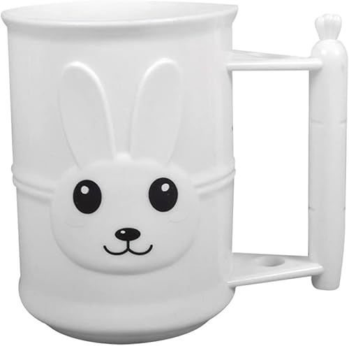Soporte de pasta de dientes de plástico blanco para cepillo de dientes Conejo Blanco