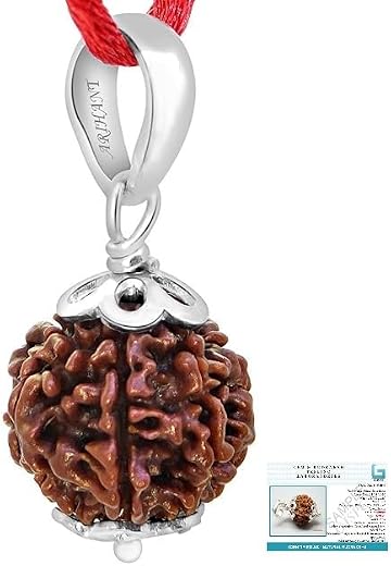 Arihant Gems &amp; Jewels® Original 7 Mukhi Rudraksha Silver Pendant 925 | Certified Nepali Rudraksha Pendant for Money, Succe...
