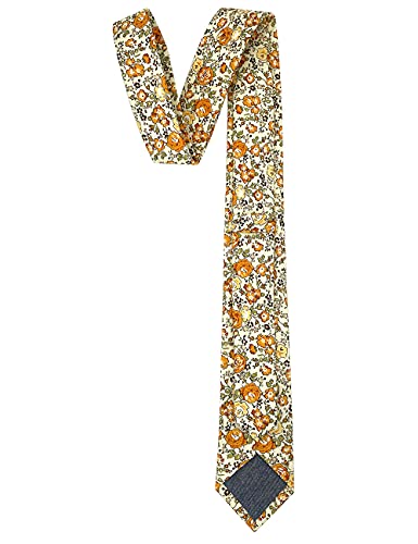 Image of Kebocis Mens Skinny Cotton Floral Tie for Men