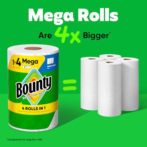 Image of Bounty Select-A-Size Paper Towels, White, 2 Mega Rolls = 8 Regular Rolls