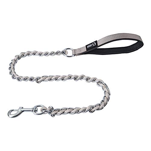 Tspro Chew Proof Dog Leash Stainless Steel Dog Leash Metal Chain Training Dog Leash With Soft Handle For Medium Large Dog(Silver Grey) #TOP11