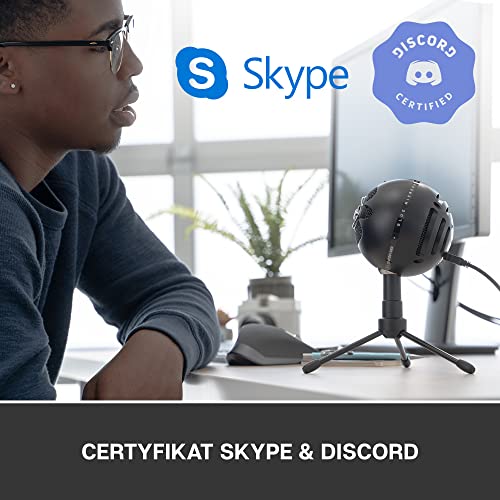 Blue Snowball Mikrofon USB do PC, Maca, Gamingu, Nagrywania, Streamingu, Podcasów, Kardioidalny, Dookólny Mikrofon Pojemnościowy, Stylowy Design Retro - Czarny