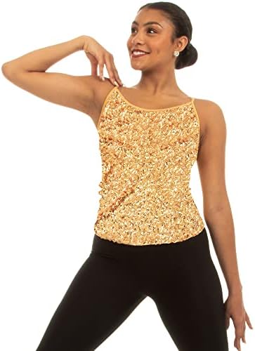 Sparkly Sequin Tank Top Camisole Adjustable Straps | Women’s Tops