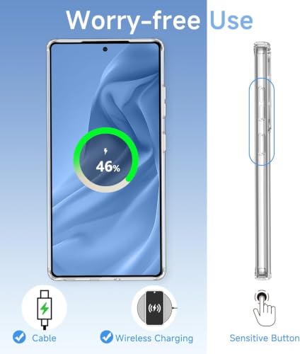 Image of ClearPC Clear Hard PC Case for Samsung Galaxy S25 Ultra, Anti-Yellow Transparent Back Cover, Anti-Scratch, Raised Camera Protection Shockproof Wireless Charging Compatible NonYellowing (Clear)
