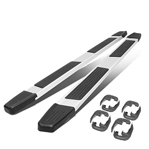 6 Inches Side Step Nerf Bar Running Boards Compatible With Silverado Sierra 1500 2500Hd 3500Hd Crew Cab 19-22, Extruded Aluminum, Silver Painted Finish #TOP15
