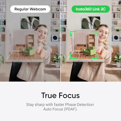 Image of Insta360 Link 2C - 4K Webcam for PC /Mac, 1 /2 inch Sensor, Auto Framing, HDR, AI Noise-Canceling Mic, Gesture Control for Streaming, Video Calls, Gaming, Works with Zoom, Teams, Twitch & More