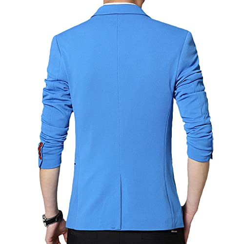 Lu's Chic Men's Business Casual Blazer Long Sleeved Blazer Jacket Casual Snazzy Split Suit Jacket3