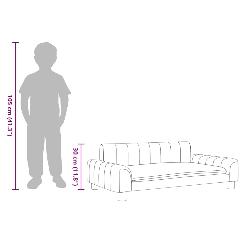 vidaXL Kindersofa, Couch für Kinder, Kindercouch mit runden Kanten, Kindersessel Minisofa Polstersofa Kindermöbel Sofa Kinderzimmer, Creme Kunstleder