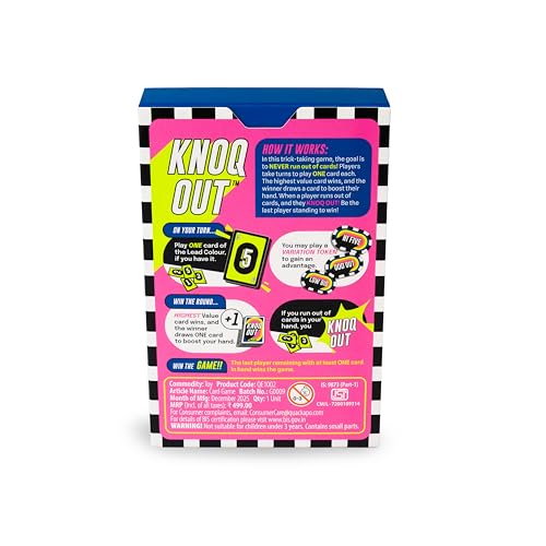 Image of Knoq Out Card Game for Kids, Adults & Families, Play at Parties, Picnics and Vacation Travel, Ages 7+, 3 to 6 Players, Perfect for Birthday, Return Gifts