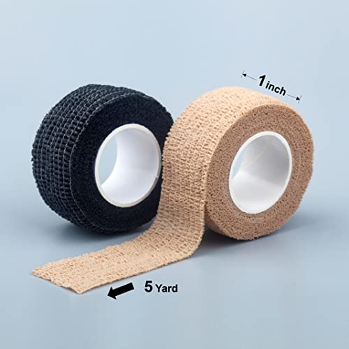 Yaxeon Self Adhesive Bandage Wrap| 12 Rolls 1" X 5 Yards Vet Tape, Medical Tape,Athletic Tape,Elastic Cohesive Bandage For Sports Injury,Stretch Athletic,Ankle,(Mix Color) #TOP1